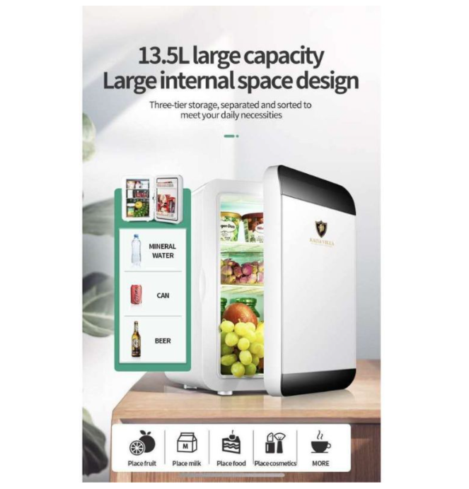 KAISA VILLA JD8003 13.5L Car and Home Dualuse Mini Refrigerator