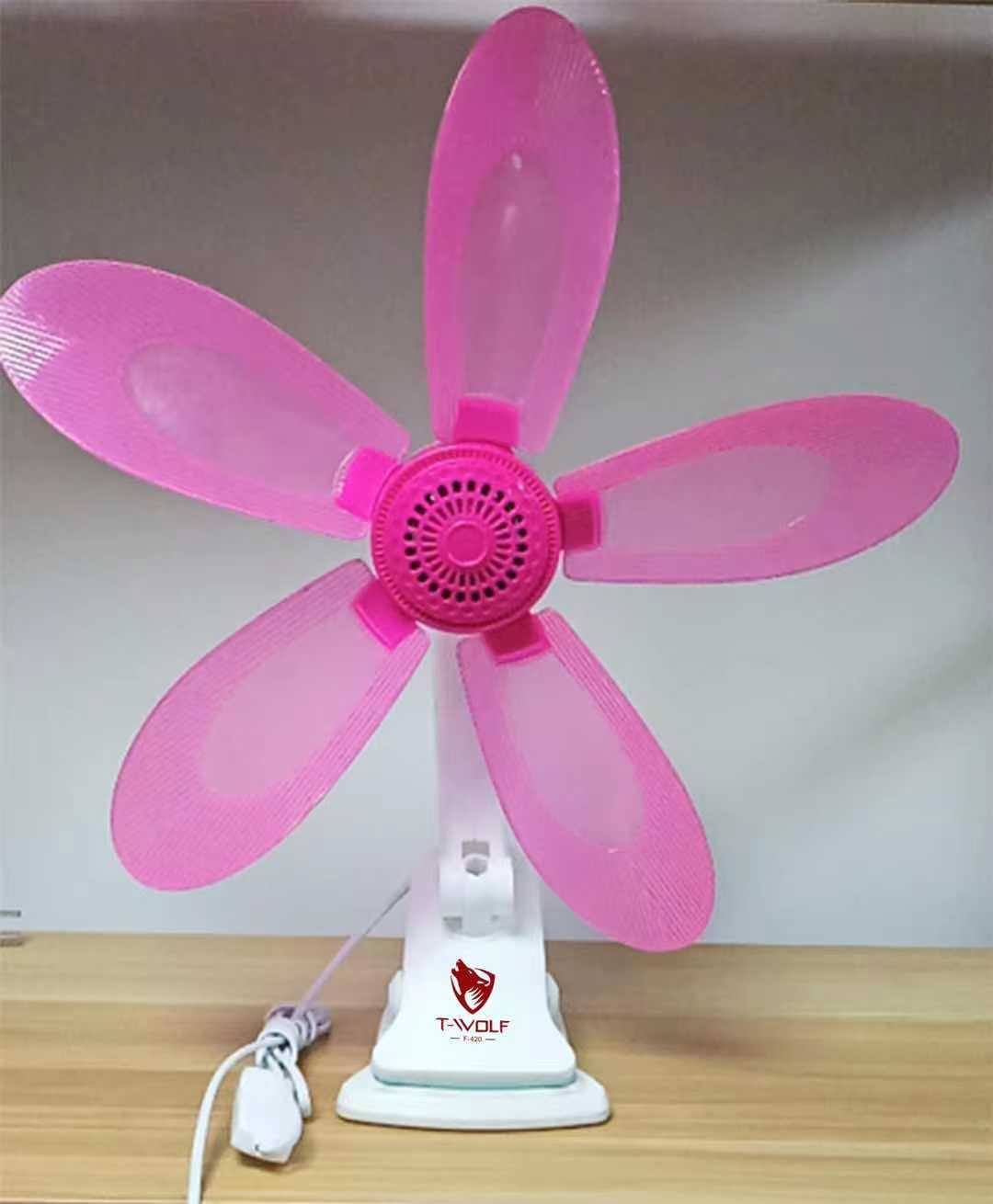5 blends Fan(420) Home Electric Fan W/ Clip Clover Fan AntiHeat