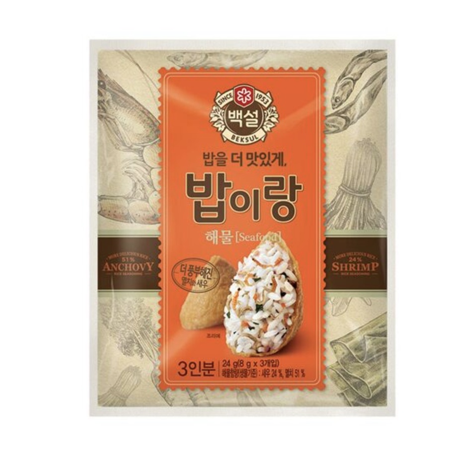 CJ Beksul Korean Rice Seasoning Mix Cheese Seafood Vegetable Furikake
