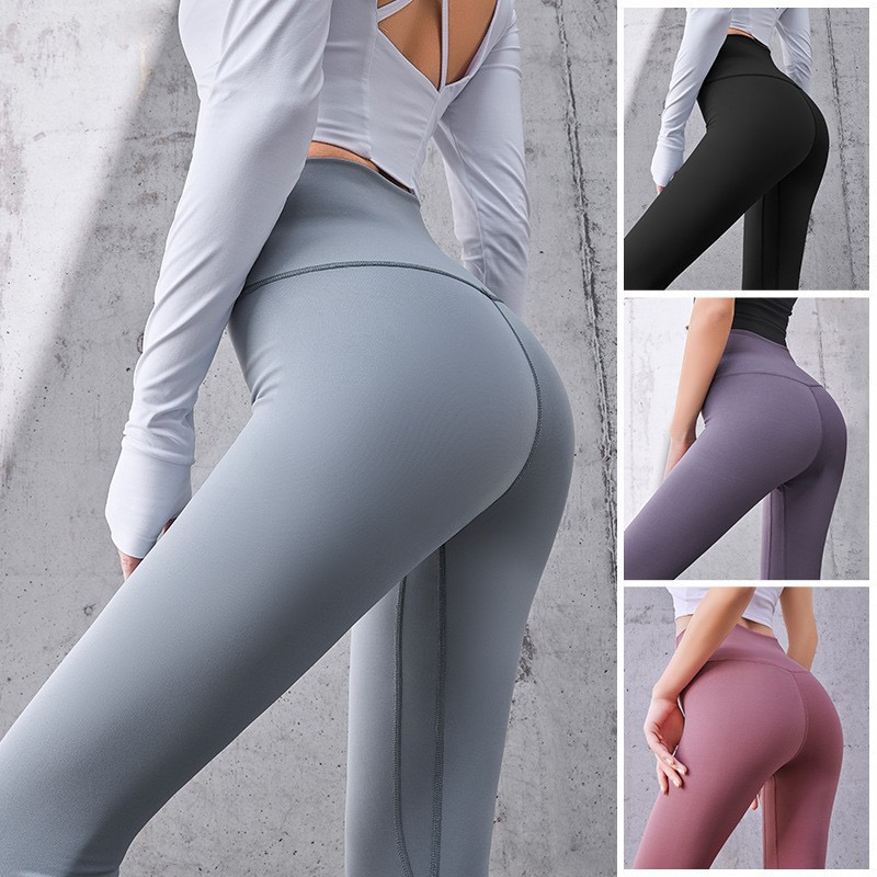 xinqinghao yoga leggings for women sports fitness pants women's tight peach  yoga pants stretch pants women yoga pants gray l 