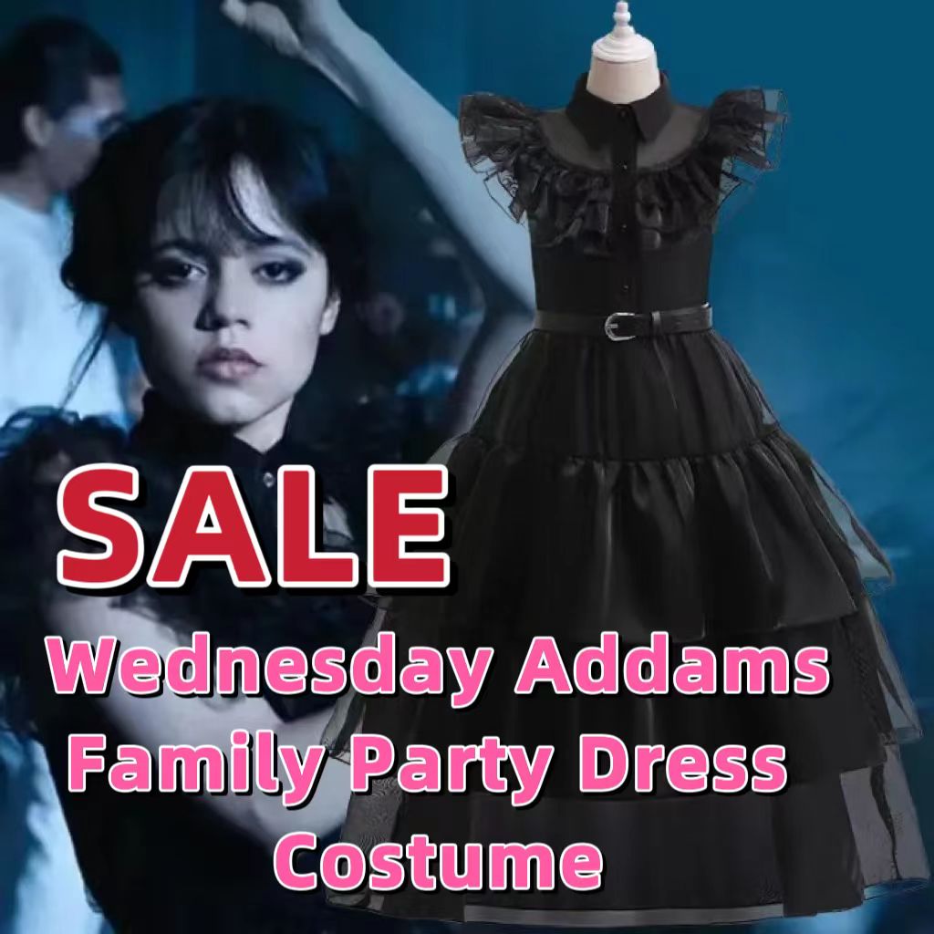 open lace back dress Wednesday Addams Dress – MJcostume main image 0