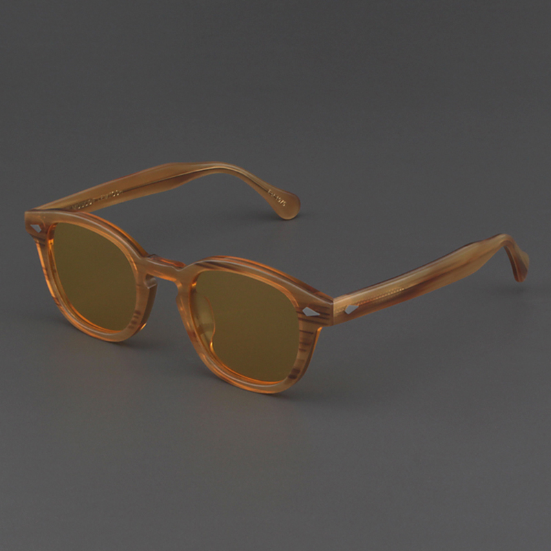 Vintage polarized sunglasses Depp mens blonde eyeglass glasses grey green lens 