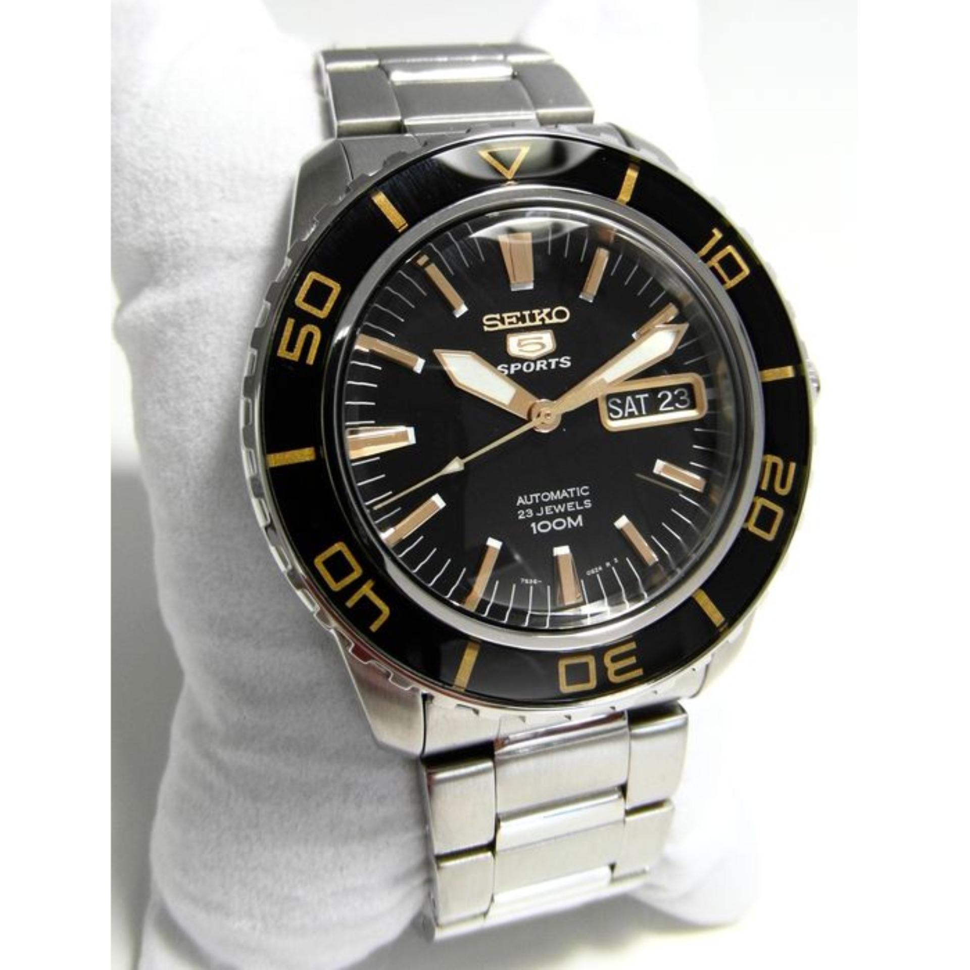 Seiko 5 SNZH57 FFF Stainless Steel Automatic Men's Watch SNZH57K1 Black  Gold | Lazada PH