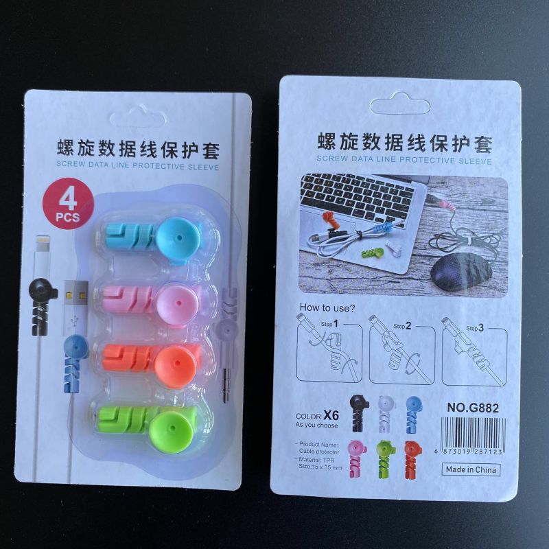 4pcs Charger Cable Bite Protector / Charger Cord Saver / Cable bite nút gắn bảo vệ dây cáp sạc iphone thú cắn cáp for Iphone Andriod USB Adapter Cable Charger Protector Sleeve