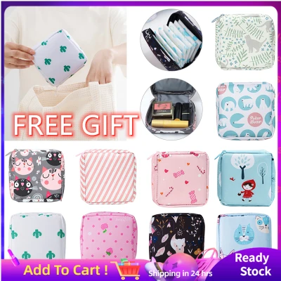 【FREE GIFT】Cotton Napkin Towel Credit Card Holder Headphone Case Sanitary Pad Bags Coin Purse Storage Bag Sanitary Pouch