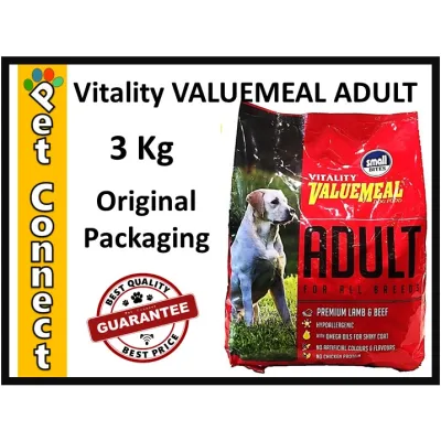 VITALITY VALUEMEAL Adult 3Kg ORIGINAL PACKAGING Dog Food for Adult Value Meal Small Bites