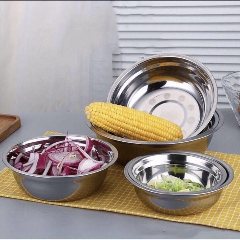 Stainless Steel Basin Circle Soup Bowl Household Canteen Bowl B-03 ...