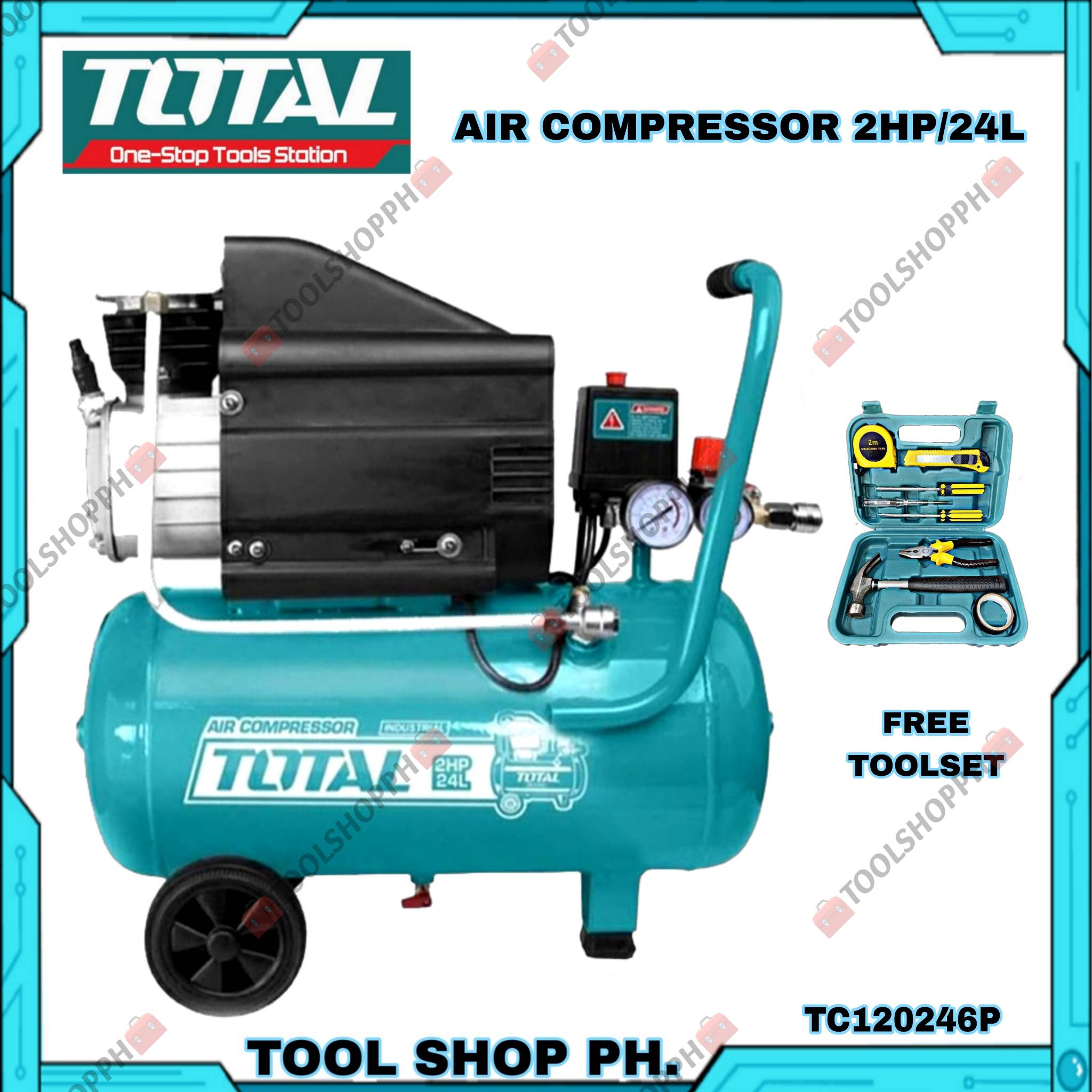 Total Tools Air Compressor 2HP (TC120246P) With FREE TOOLSET Lazada PH