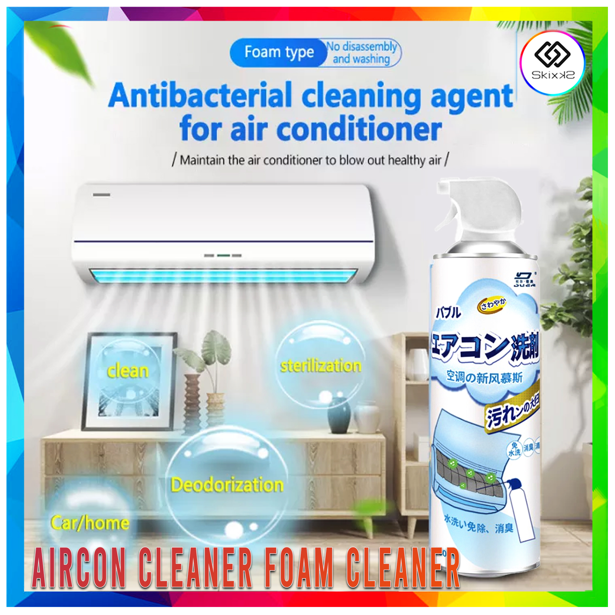 Aircon Cleaner Spray Foam Air Conditional Cleaner Anti Bacterial Anti