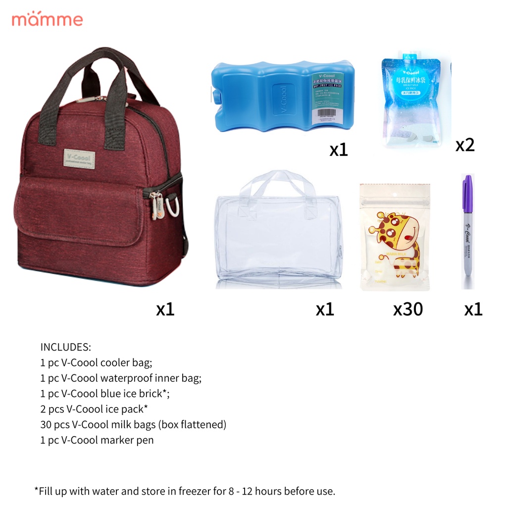Compact Breast Pump Cooler Bag by VCoool insulated, thermal