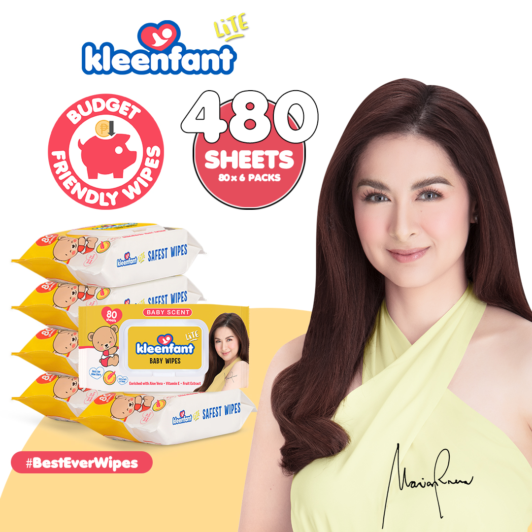 Kleenfant Lite Powder Scent Baby Wipes 80 Tender sheets 6 Packs Wet