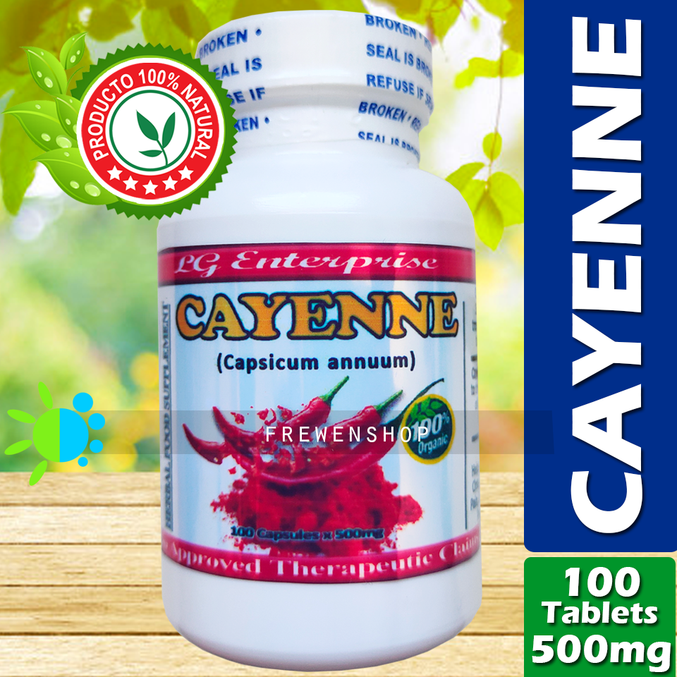 CAYENNE 500mg x 100 Capsules Capsicum Annuum Natural Supplement (Frewen