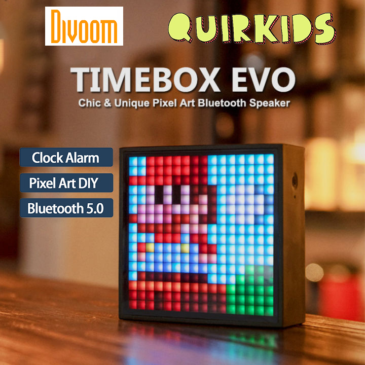 Original Divoom Timebox Evo Bluetooth Portable Speaker with Clock Alarm  Programmable LED Display