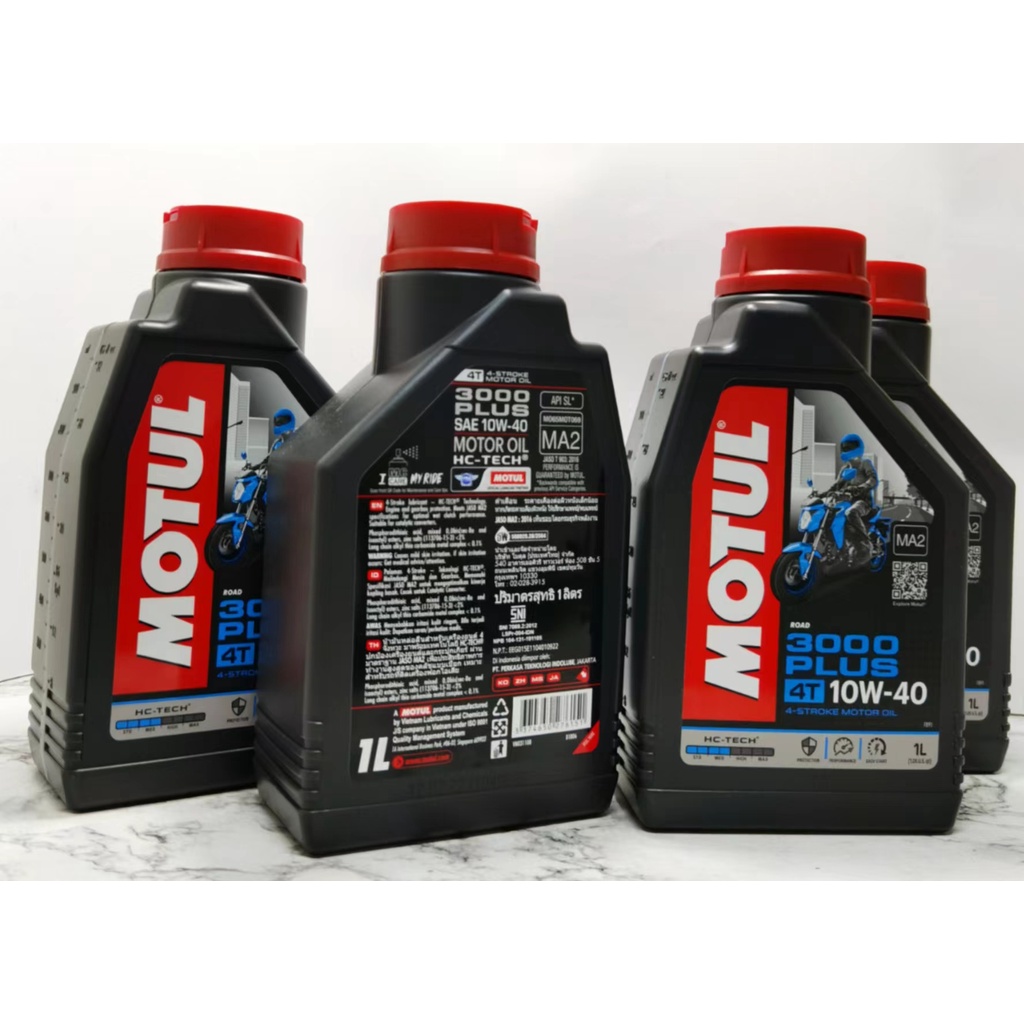 Motul Engine Oil 3000 PLUS 4T 10W-40 HC TECH Genuine Product 1 Liter I  Bdecs Moto Supply