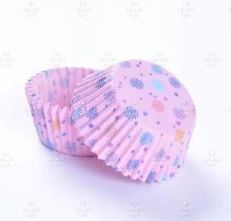 100pcs Cupcake Liner Muffin Paper Cups Colored and with Design Baking