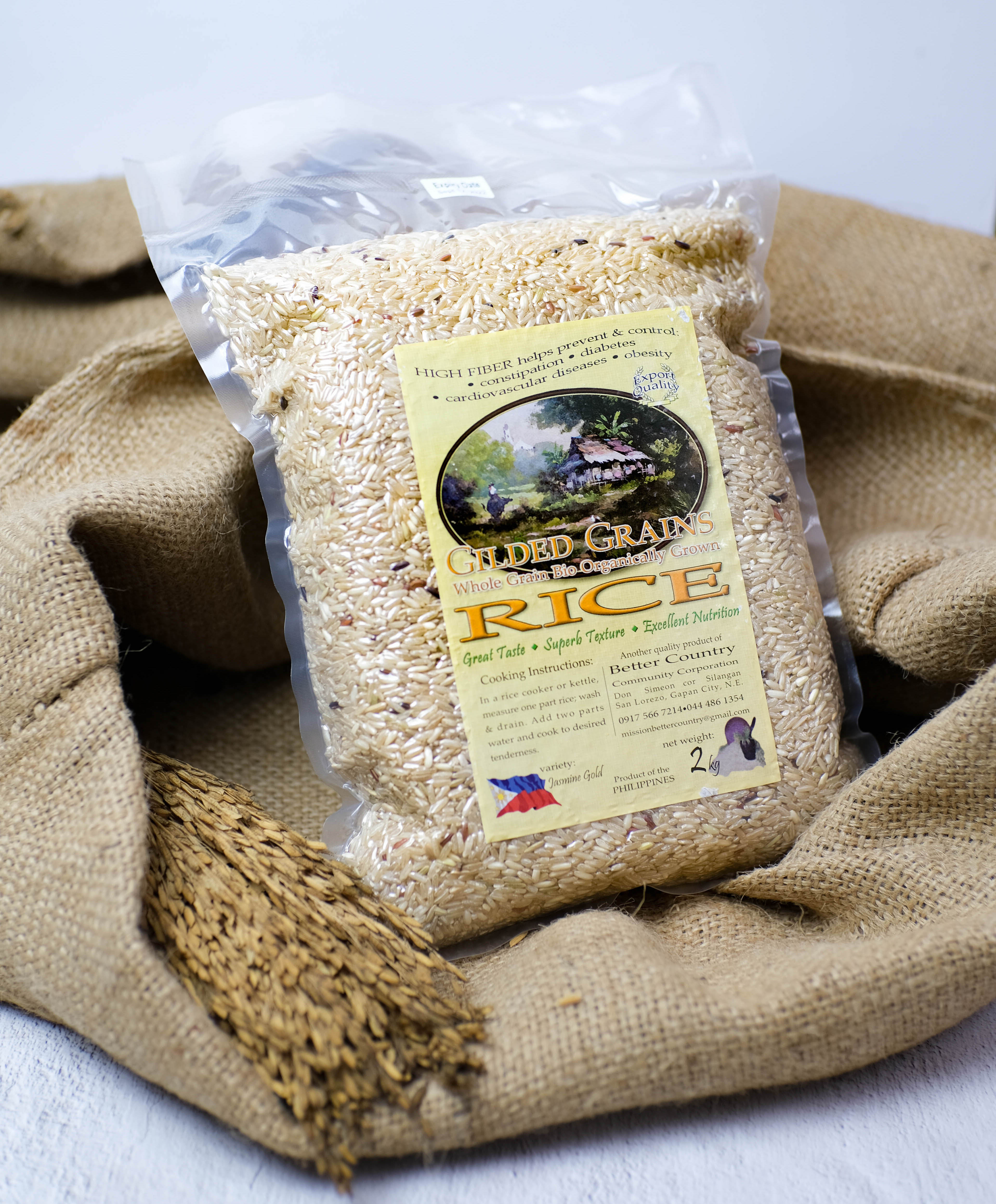 Gilded Grains Organic Brown RIce Nueva Ecija 2KG Lazada PH