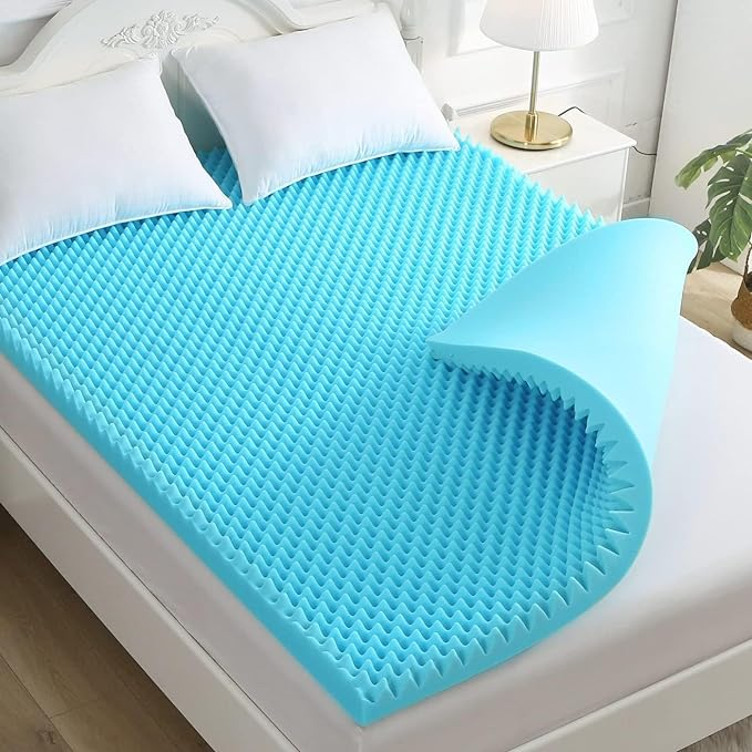 2 Inch Topper Queen Egg Crate Memory Foam Mattress Topper with Cooling ...