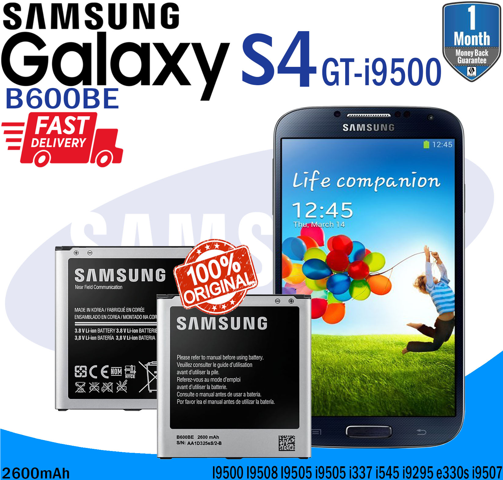 Samsung S4 Battery i9500 i9505 n7106 (100%Original Equipment ...