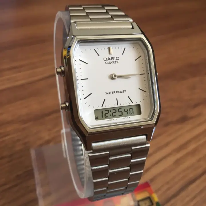 casio aq 230 silver