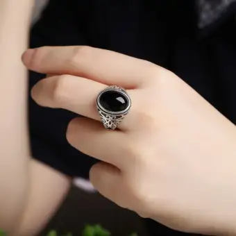 black agate ring