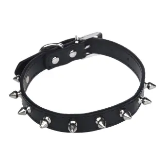 dog collar black leather
