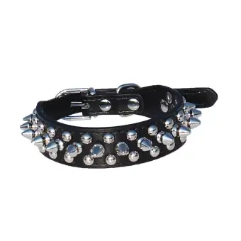 dog collar black leather