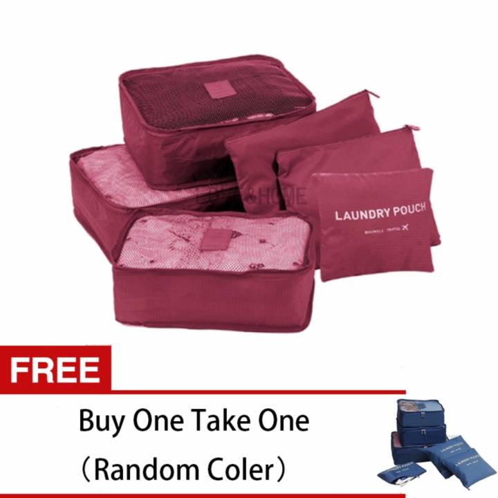 LOVE&HOME 6 in 1 Secret Pouch Travel Organizer Set (Red) Free Buy One
