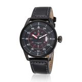 Naviforce Leather Strap Men s Watch NF9044 Black Black Red