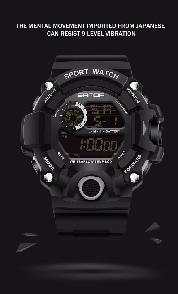 SANDA Watch 326 Men's Military Sports Watches Digital LED Electronic Man Wristwatches Relogio