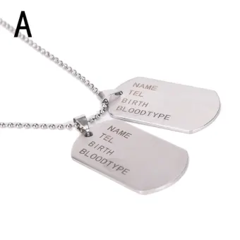 mens silver dog tag chains