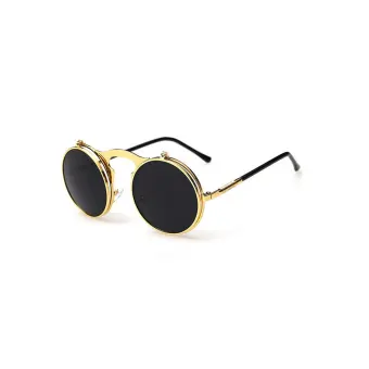 gold flip up sunglasses