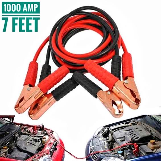 Automotive 12V 100A 8.2 Ft Car Chargers Emergency Battery Cables Automobile Booster Cable Jumper Wire Heavy Duty Power Booster Cable with Battery Clamps for Cars Trucks Suvs Car Booster Jumper Cable