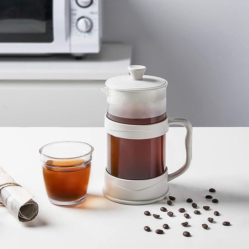 French Press Coffee Maker, White Coffee Presses Tea Makers with