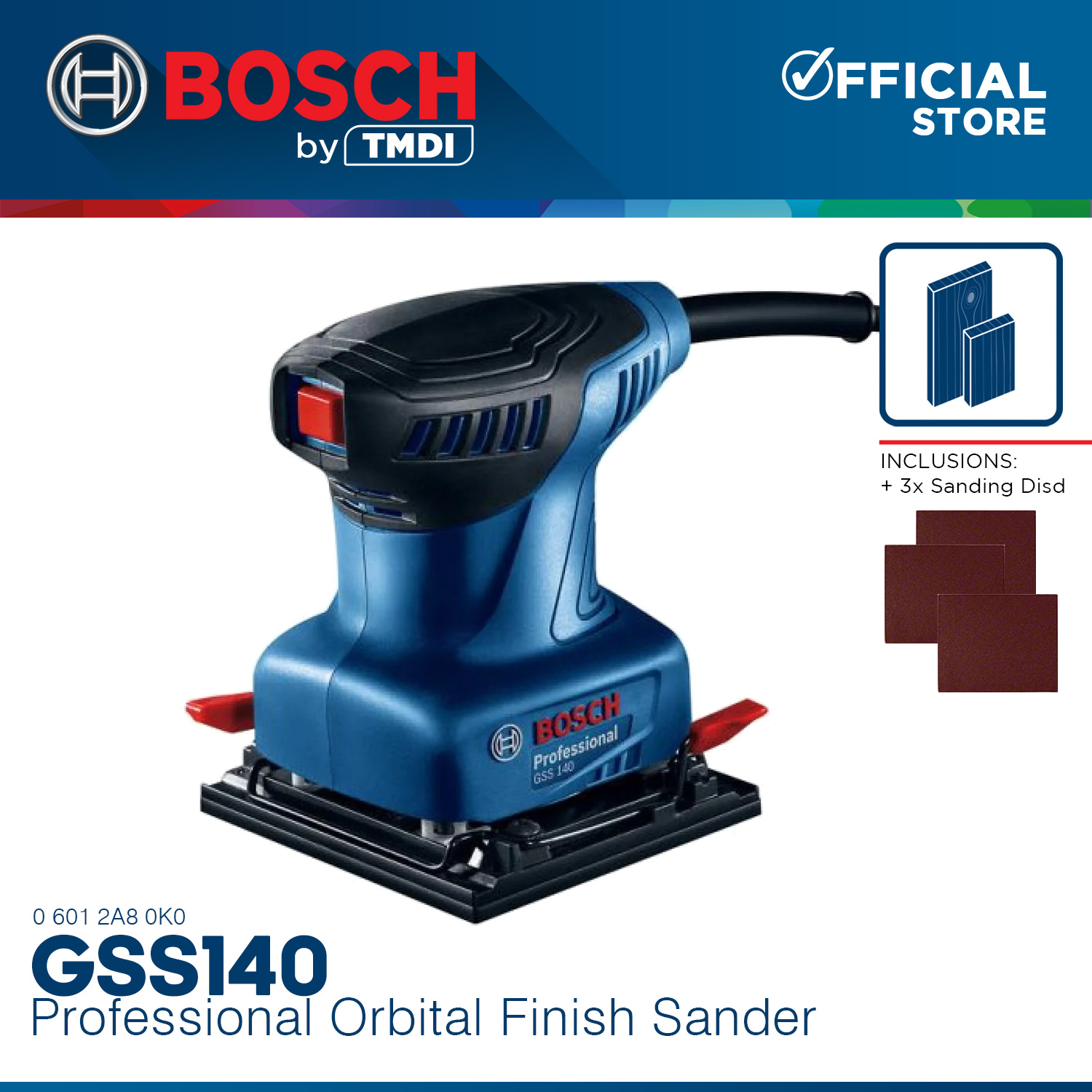 BOSCH Professional Orbital Finish Sander 220W GSS 140 COC •100 ORIGINAL / AUTHENTIC COC Lazada PH