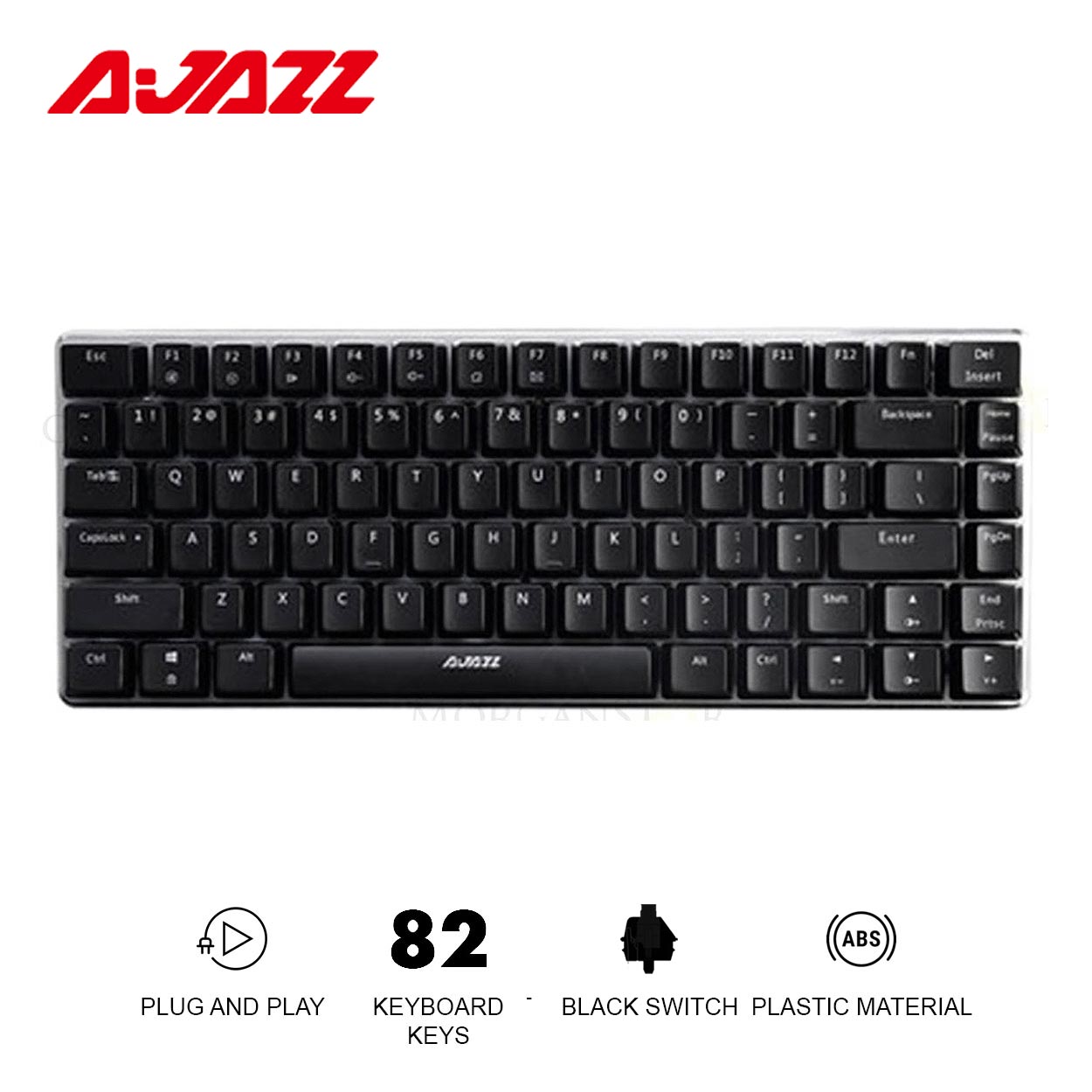 Ajazz AK33 #4 82 Key Mechanical Keyboard White Blue Switch