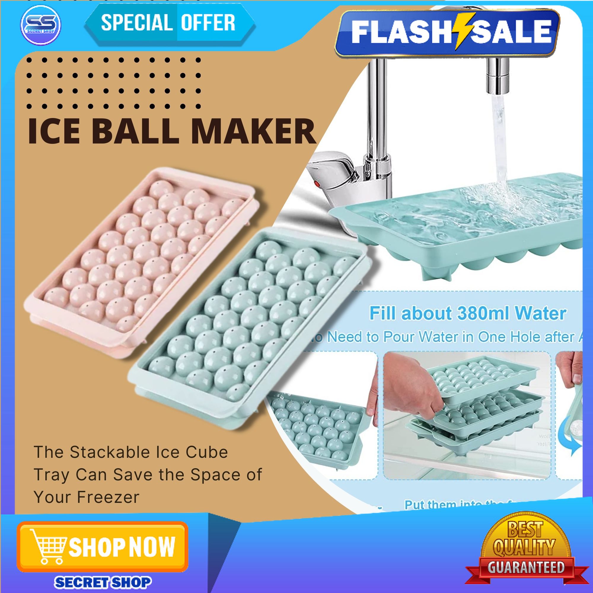 ICE BALL MOLD MAKER 33 GRIDS ICE BALL MOLDER CLEAN DURABLE ICE STORAGE