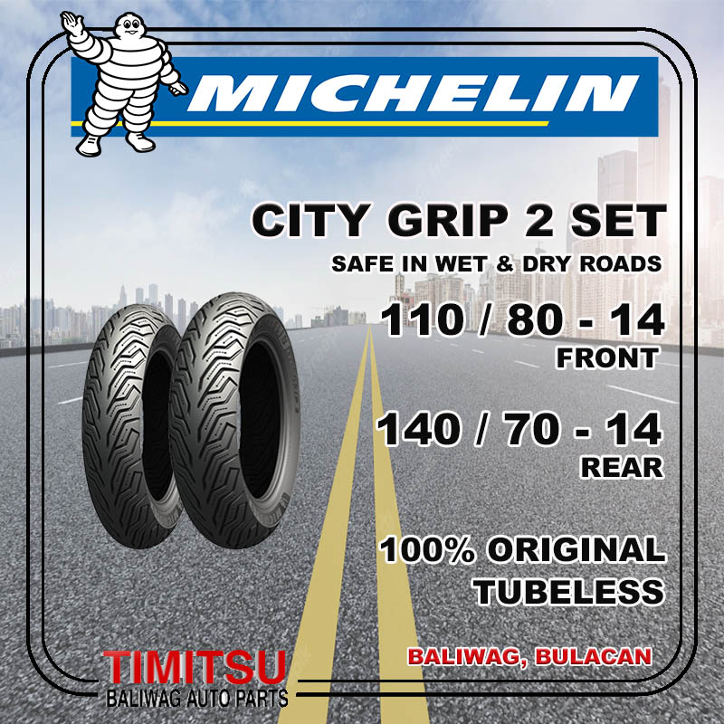 AEROX TIRE SET 110/80-14 140/70-14 MICHELIN CITY GRIP 2 TUBELESS