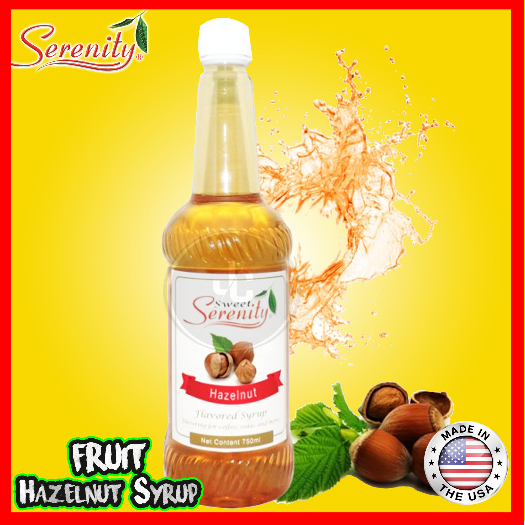Sweet Serenity™ Nutty Flavored Hazelnut Syrup 750ml Allegro Syrup Davinci Syrup Top Creamery