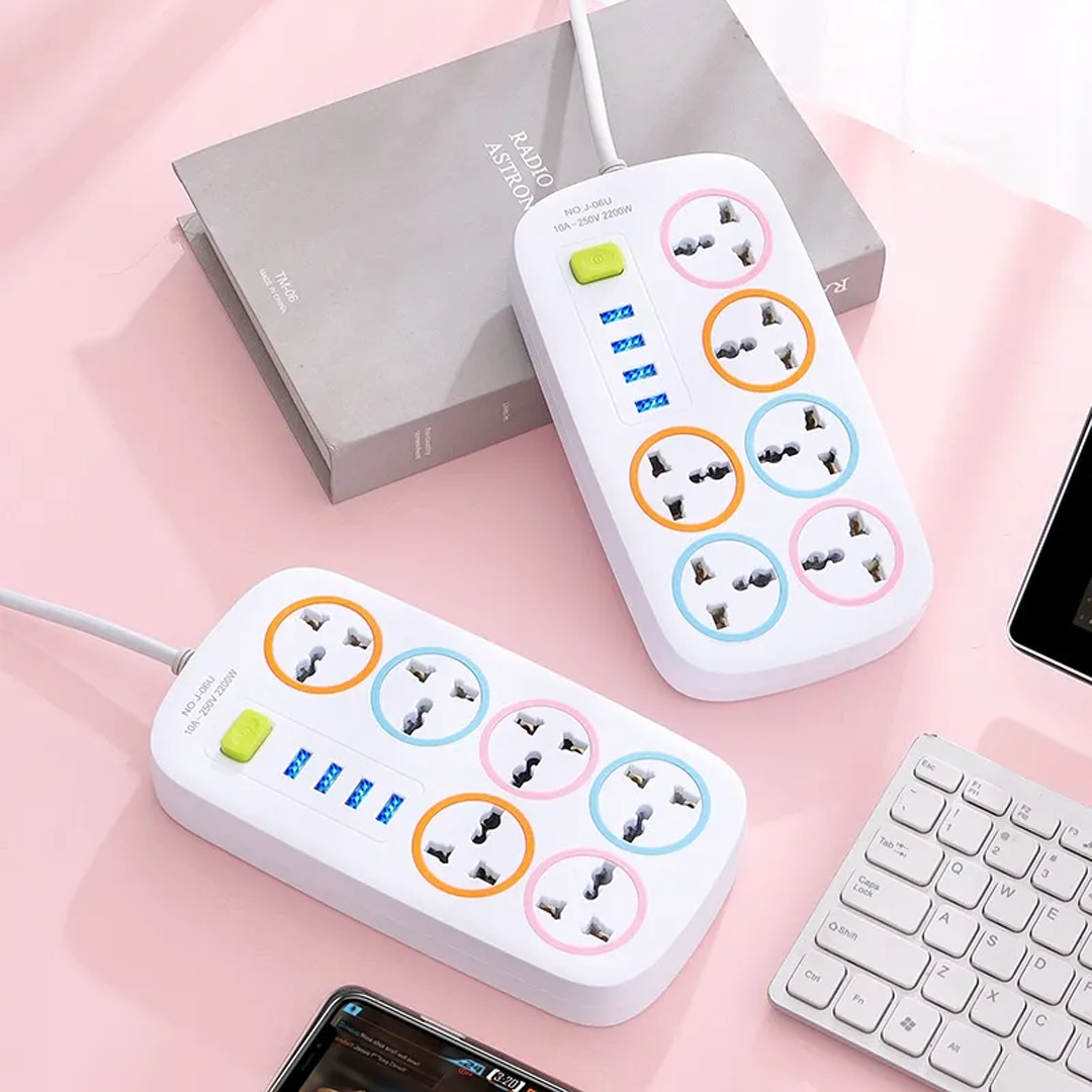 V1 Multi Plug Power Socket - Colorful Series Extension with Safety ...