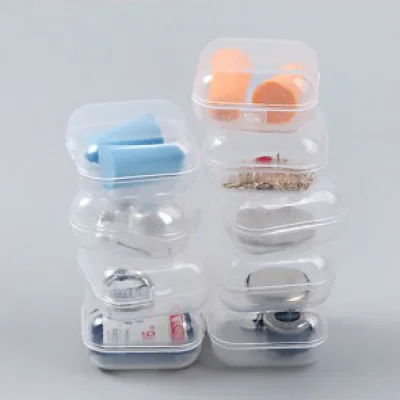 1PCS Mini Plastic Box Transparent With Lid Carry A Small Box Ring Earrings Small Earplugs Storage Small Box Independent Small Grid Parts Box Medicine Box