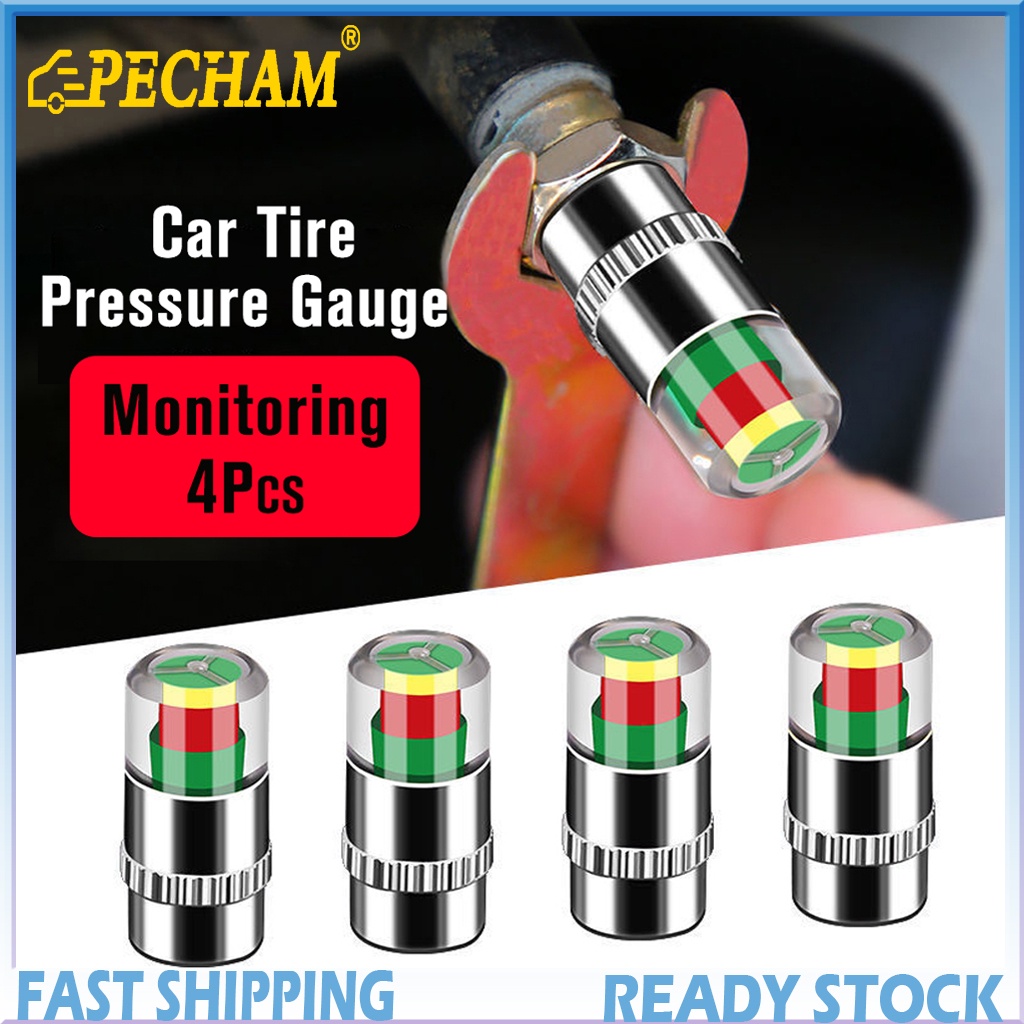 4Pcs/set Cars Tire Air Pressure Monitor 3 Color Alert Indicator Tire