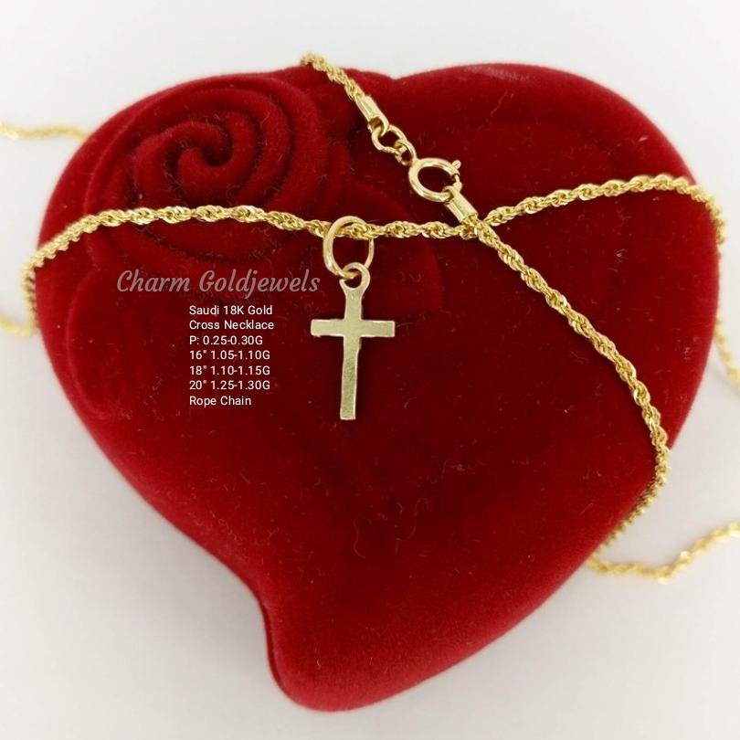 PAWNABLE SAUDI 18K Gold Cross Necklace 