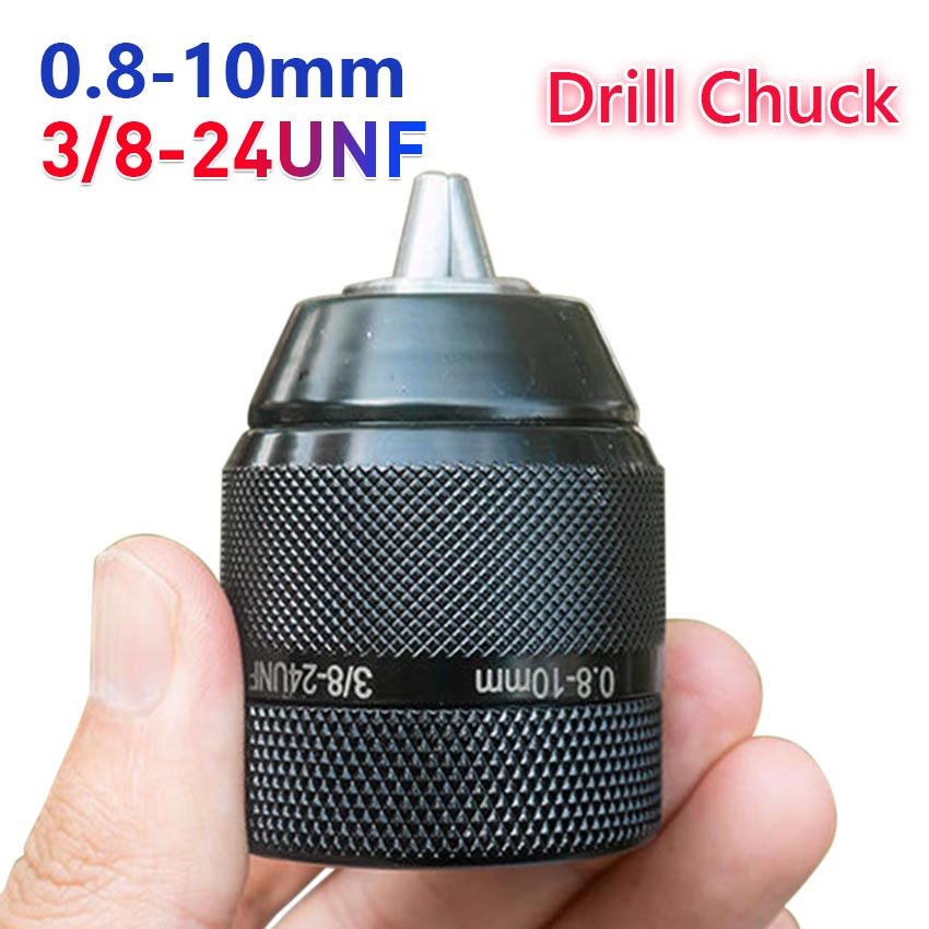 3/8" Keyless Drill Chuck Hex Shank Adapter - 0.8-10mm 3-Jaw, Fits Cordless Drills For Quick Bit Changes