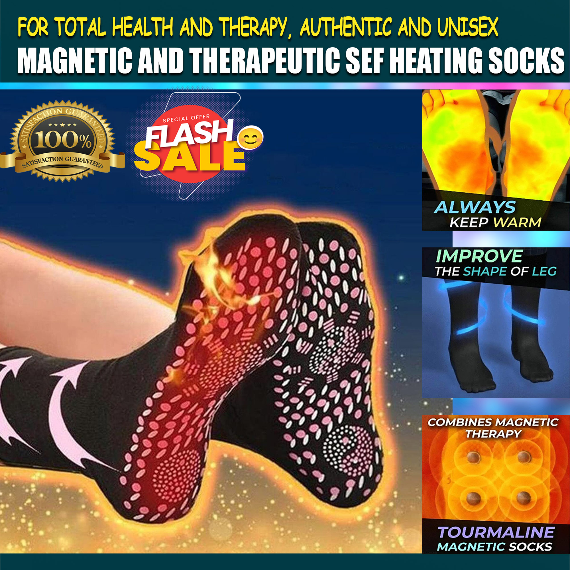 Socks Self Heating Therapy Magnetic Tourmaline Magnetic Therapy Warm ...