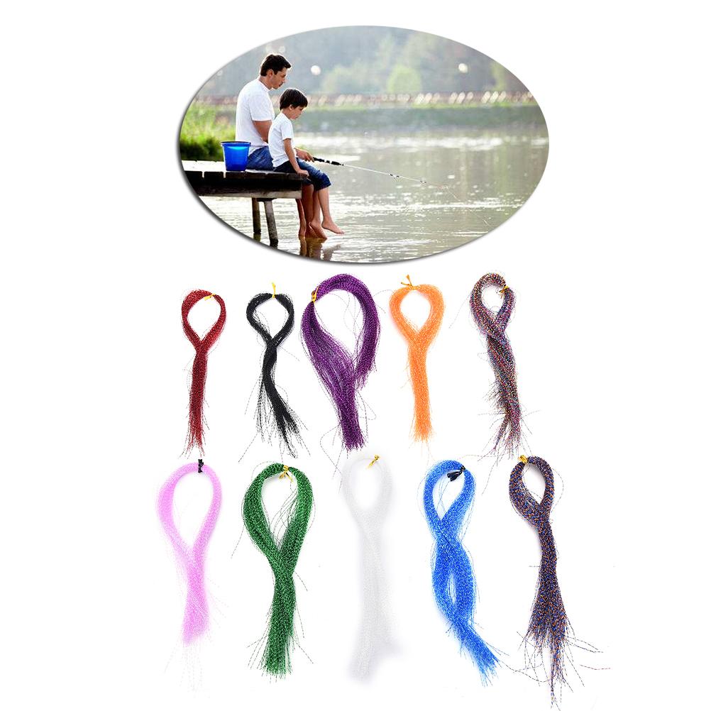 Refreshing Holographic Tinsel Crystal Flash String Jig Hook Lure Making ...