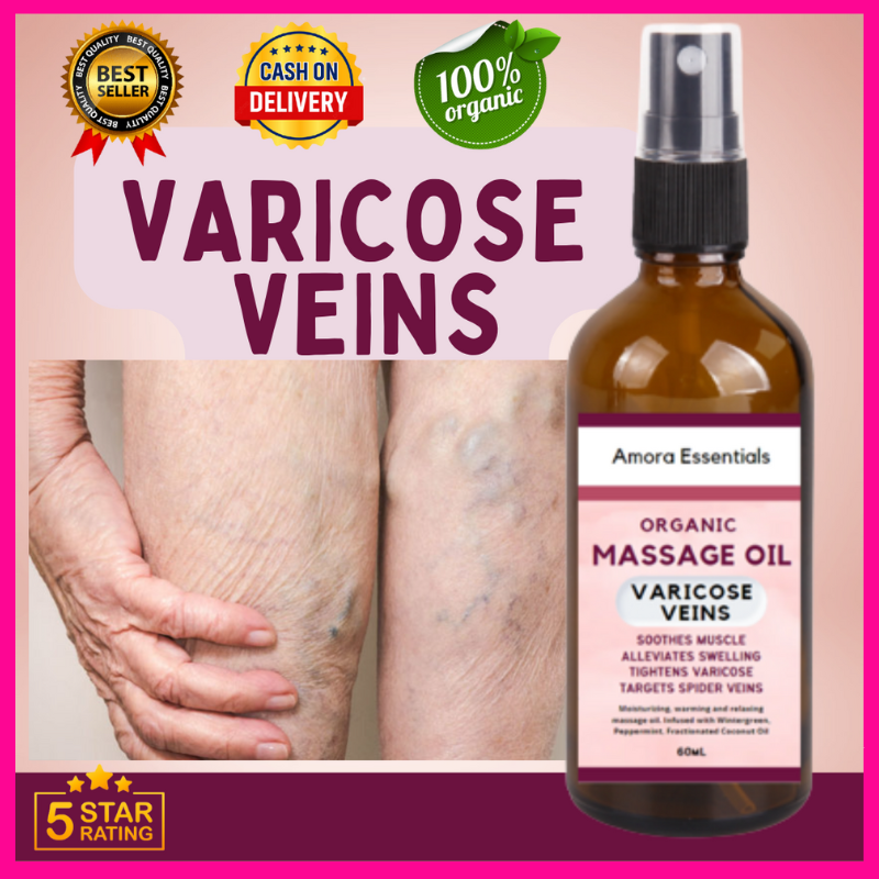 Amora Essentials 60mL Body Oil for VARICOSE VEINS TREATMENT, VARICOSE