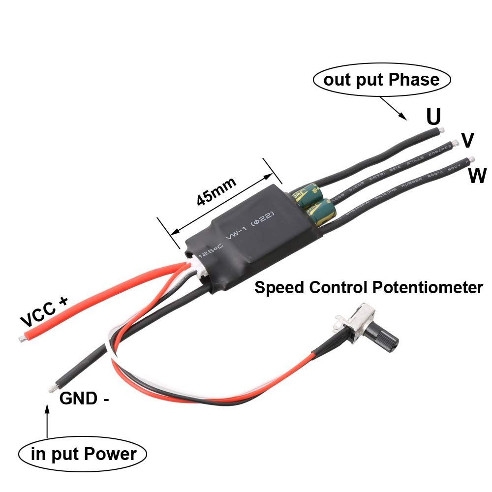 Xu nhà DC 7-24V động cơ không chổi than điều khiển 200W BLDC 3 pha thiết bị điều khiển tốc độ Mô-đun DC không chổi than BLDC điều khiển ESC công cụ điện
