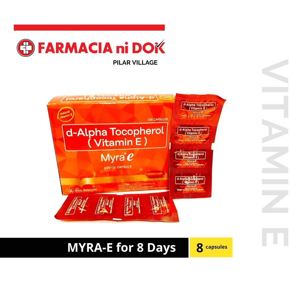 Myra E 400IU Vitamin E (dAlpha Tocopherol) for 8 Days 8 Capsules