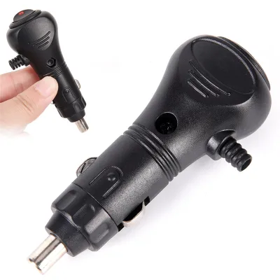 Male Motor Car Cigarette Lighter Socket Plug Charger Connector LED With Switch