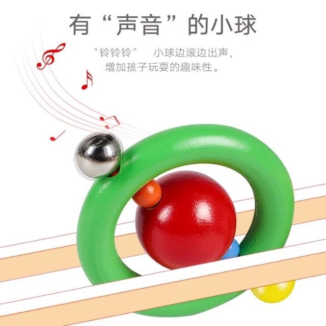 Wooden Big Sliding Game Toy with 2 Race Balls Early Educational